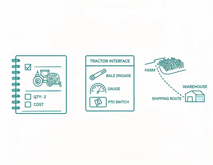 Illustrated baler procurement brief and logistics planning